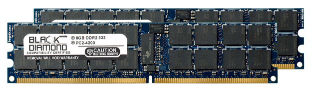 Picture of 16GB Kit (2x8GB) DDR2 533 (PC2-4200) ECC Registered Memory 240-pin (2Rx4)