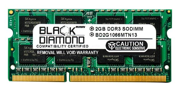 Picture of 2GB DDR3 1066 (PC3-8500) SODIMM Memory 204-pin (2Rx8)