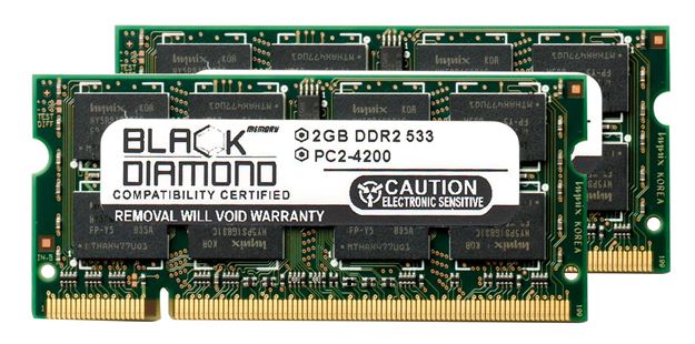 Picture of 4GB Kit (2x2GB) DDR2 533 (PC2-4200) SODIMM Memory 200-pin (2Rx8)
