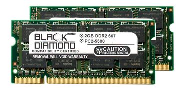 Picture of 4GB Kit (2x2GB) DDR2 667 (PC2-5300) SODIMM Memory 200-pin (2Rx8)