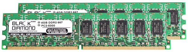 Picture of 8GB Kit (2x4GB) DDR2 667 (PC2-5300) ECC Memory 240-pin (2Rx8)