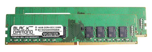 Picture of 32GB (2x16GB) DDR4 2400 ECC Memory 288-pin (2Rx8)