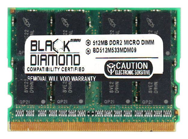 Picture of 512MB DDR2 533 (PC2-4200) Micro-DIMM Memory 214-pin (2Rx16)