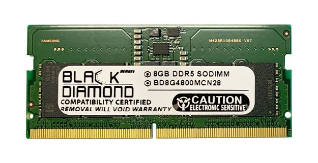 Picture of 8GB DDR5 5200 SODIMM Memory 262-pin (1Rx8)